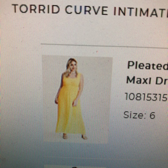Torrid yellow pleated maxi dress size 6 - Picture 2 of 4